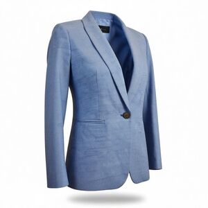 J. Crew Parke Chambray Linen Blend Blazer Size 0P NWT